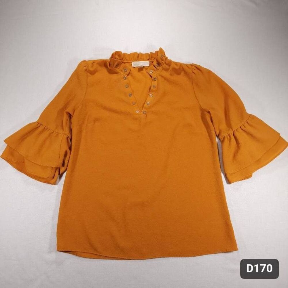 Michael Kors Blouse Size M Mustard Yellow Polyester Women's Excellent